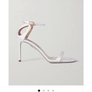 Aquazzura Joy 85 White Satin Sandals - Worn Once Like New